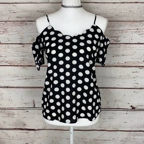 Monteau Tops - Monteau Polka Dot Blouse small